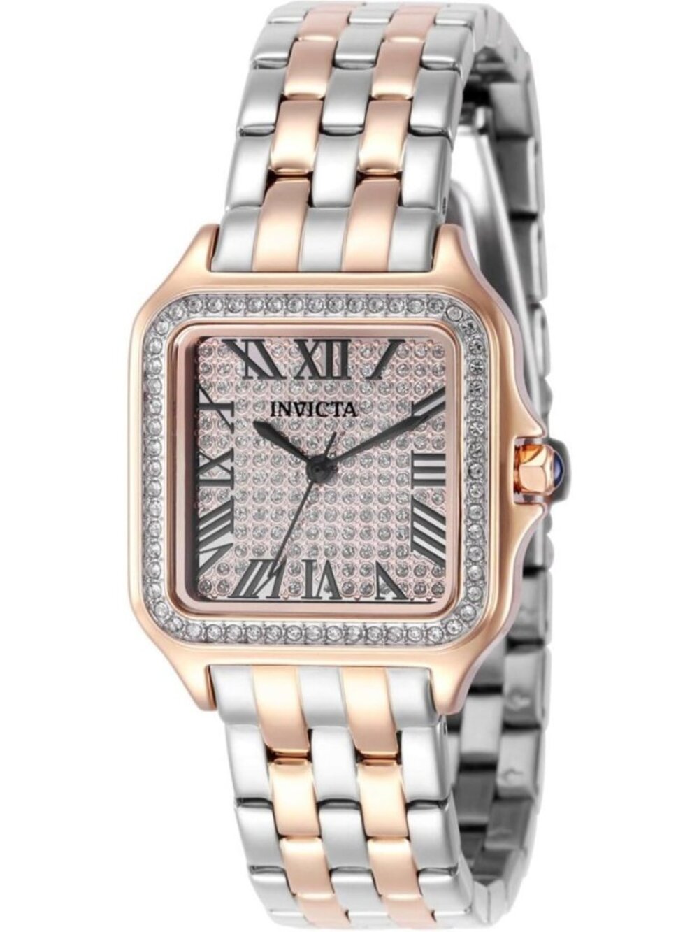 Elegant 28mm Rose Gold & Silver Stainless Steel Watch with Quartz Movement
